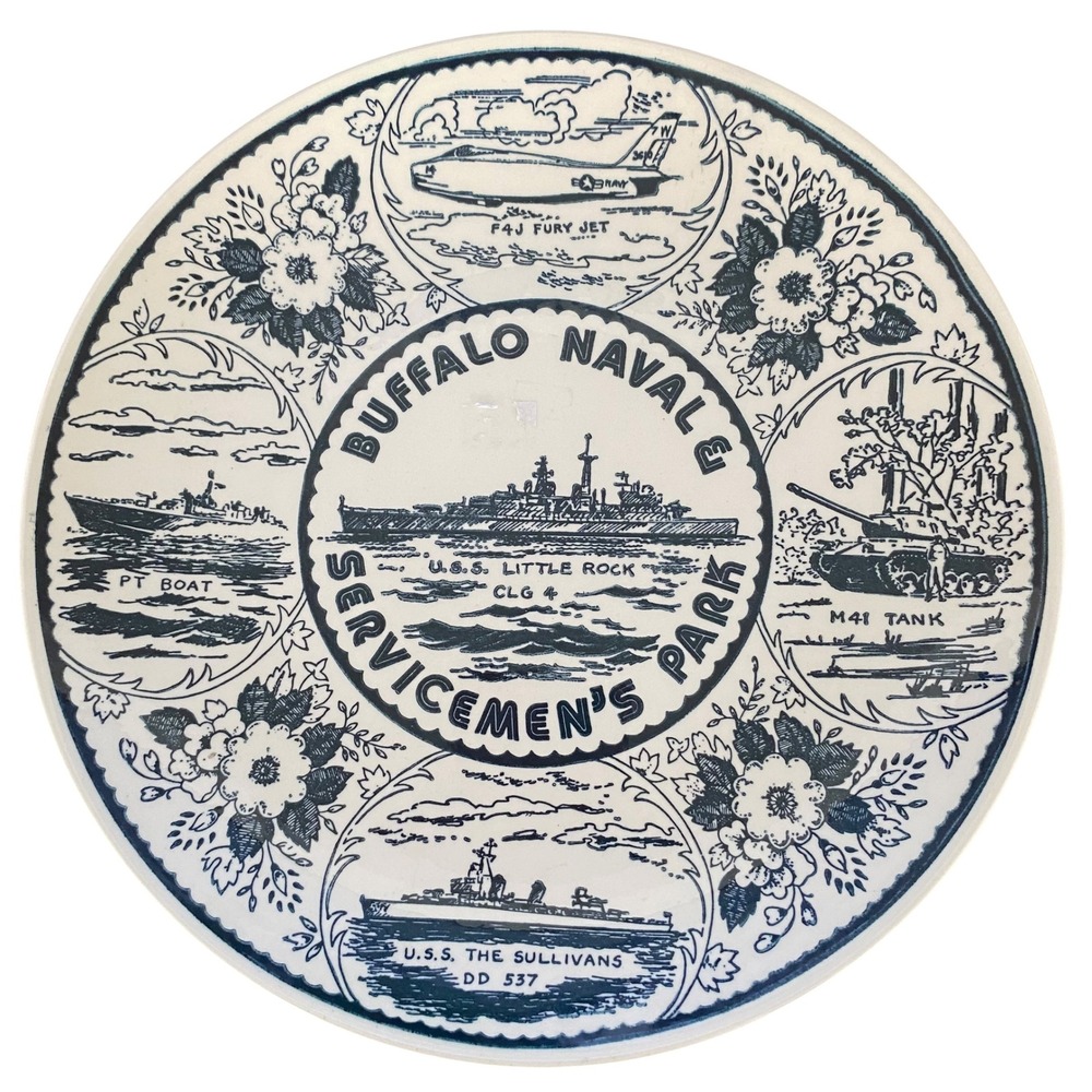 Buffalo‎ Naval Servicemens Park Souvenir Plate USS Little Rock Ironstone 9.25in